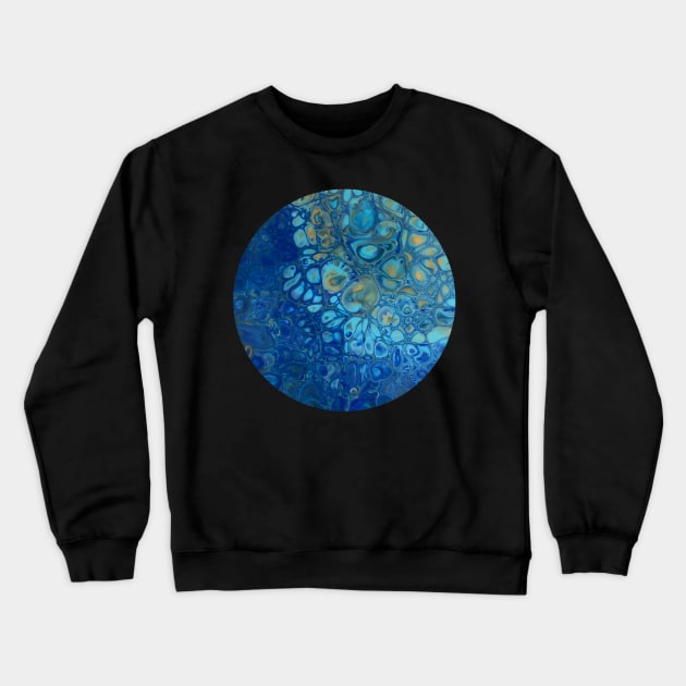 Blue and Yellow / Acrylic Pouring Crewneck Sweatshirt by nathalieaynie